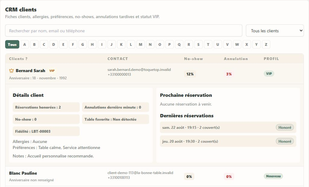 Aperçu de démonstration : Mieux connaître vos clients